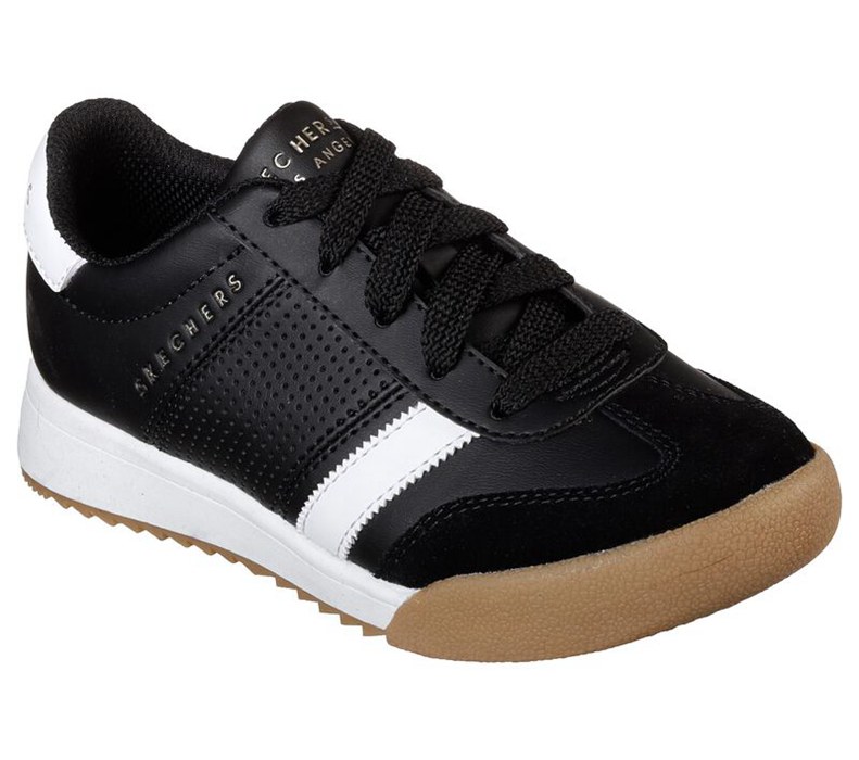 Skechers Pojkar Svarta/Vita Sneakers - Zinger - Sverige (YDHTQ-7235)